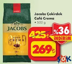 JACOBS ÇEKİRDEK CAFE CREMA KAHVE 500 G JACOBS ÇEKİRDEK CAFE CREMA KAHVE 500 G